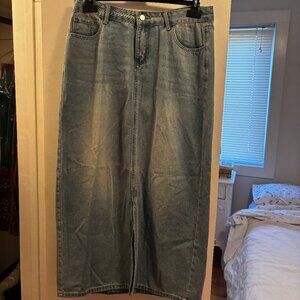 Pink Diamond Denim Maxi Skirt Size 14